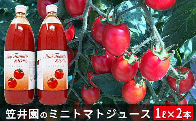 くだものの笠井園 ミニトマト アイコ で作ったトマトジュース2本セット 北海道仁木町 セゾンのふるさと納税