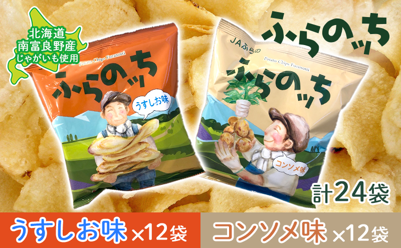 ふらの産ポテトチップス ふらのっち うすしお味 コンソメ味セット 北海道南富良野町 セゾンのふるさと納税