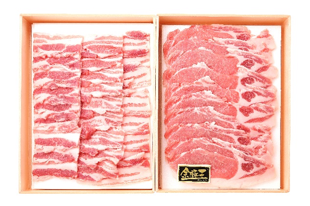 静岡県吉田町のふるさと納税 金豚王ロース・バラ焼肉用セット約700g