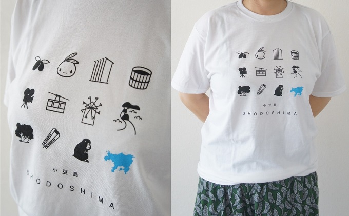 小豆島をぎゅっとつめこんだ限定tシャツ 白 香川県土庄町 ふるさと納税サイト ふるさとプレミアム